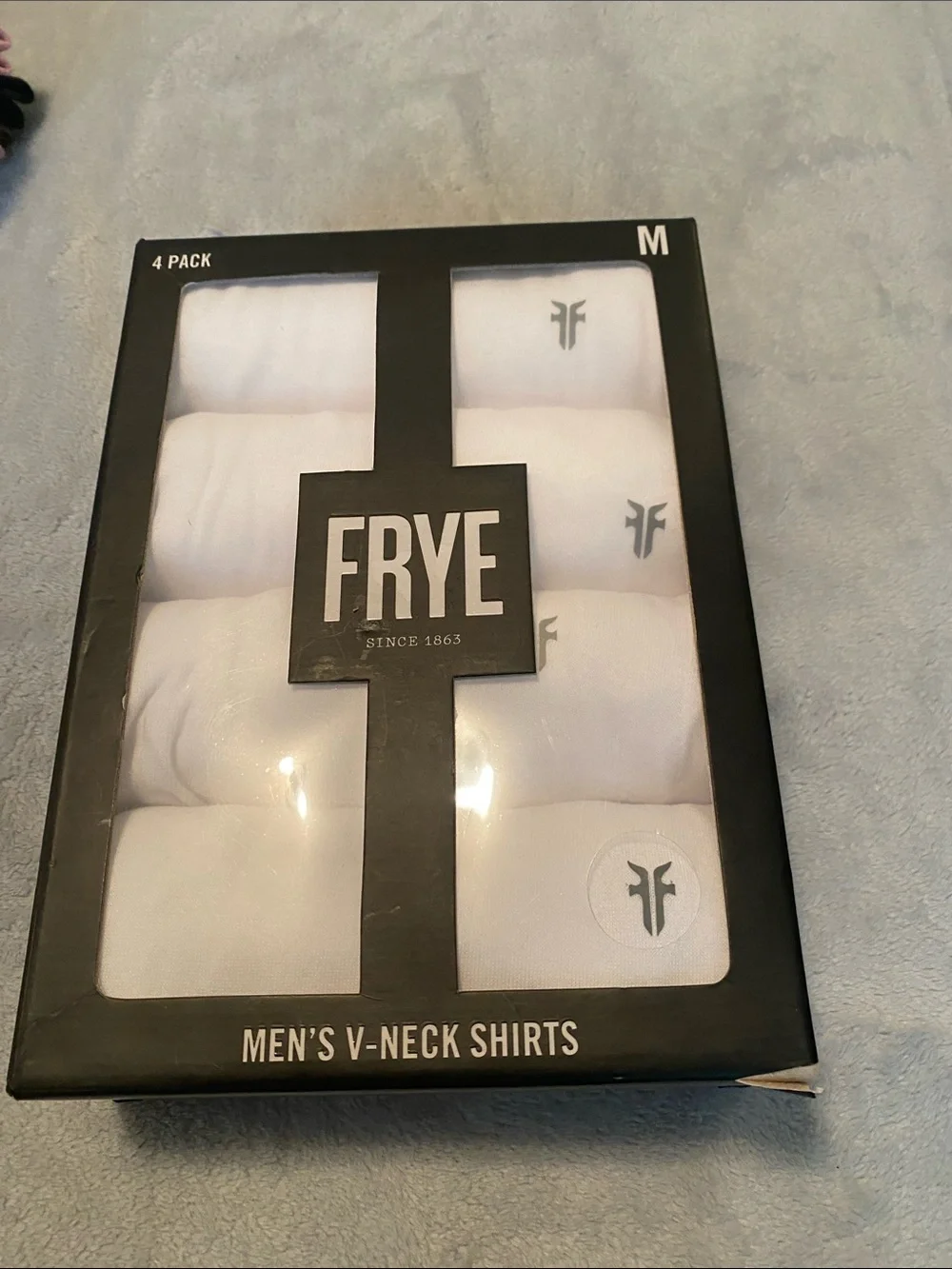 Frye Men's V-Neck T-Shirts in White (4-Pack)